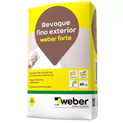 Revoque fino exterior Weber Forte x 25kg